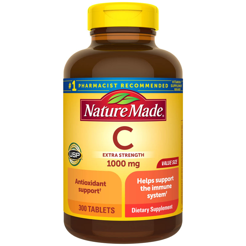 Nature Made Extra Strength Vitamin C 1000 mg, Dietary Supplement for Immune Support, 300 Tablets, 300 Day Supply 300 Count (Pack of 1) - BeesActive Australia