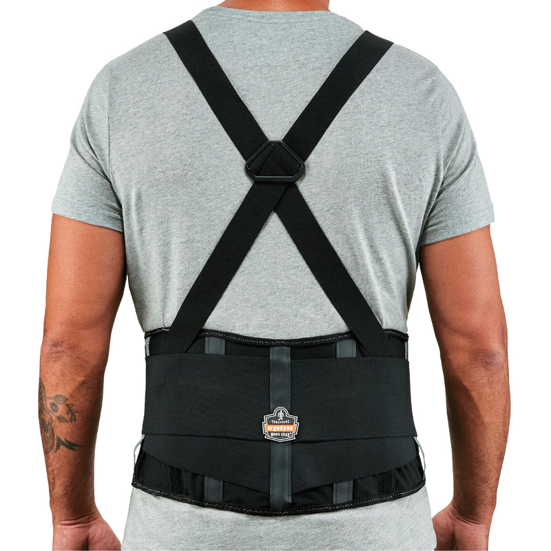 Ergodyne ProFlex 2000SF Back Support Brace, 8.5" Spandex, V-Shape Design and Patented Stays for Added Support, Large,Black 11284