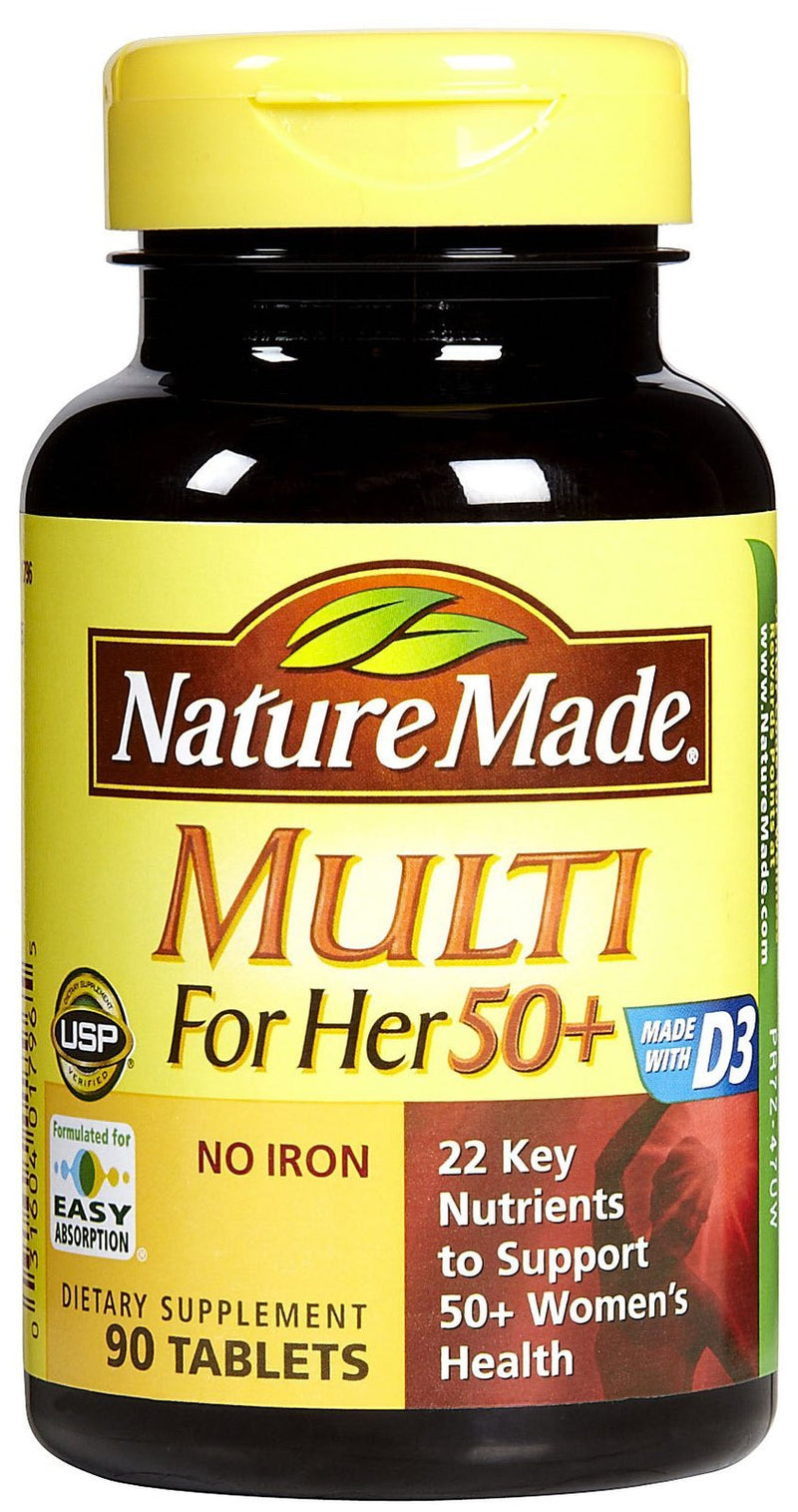 Nature Made Women's Multivitamin 50+ Tablets, 90 Count for Daily Nutritional Support