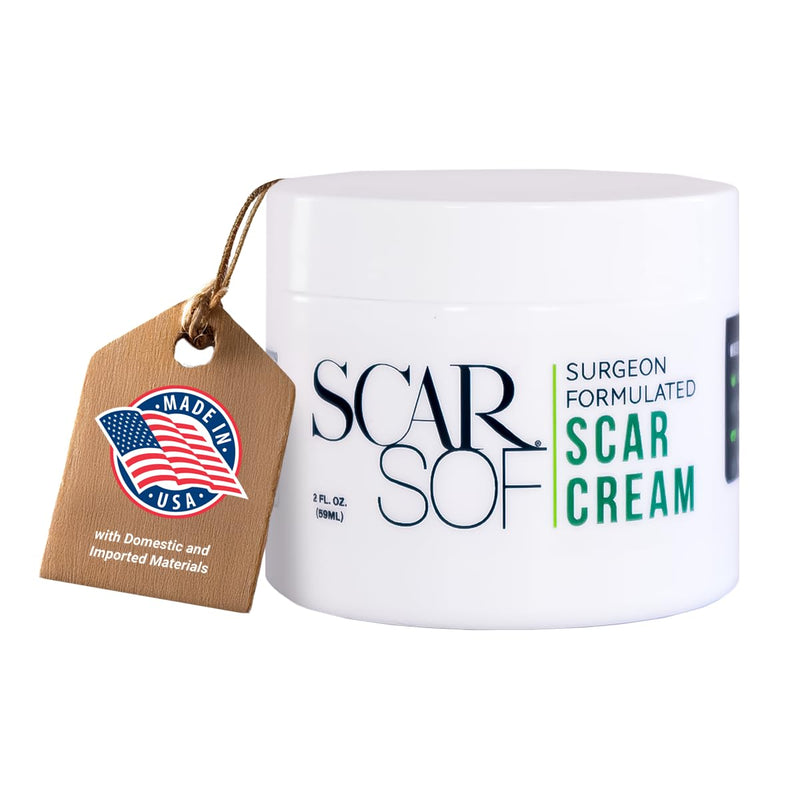 ScarSof Scar Cream - Advanced Scar Cream Made with 100% Organic Aloe Vera and All Natural Emu Oil - Helps Scar Appearance and Overall Skin Health - 2 oz 2 Ounce (Pack of 1)