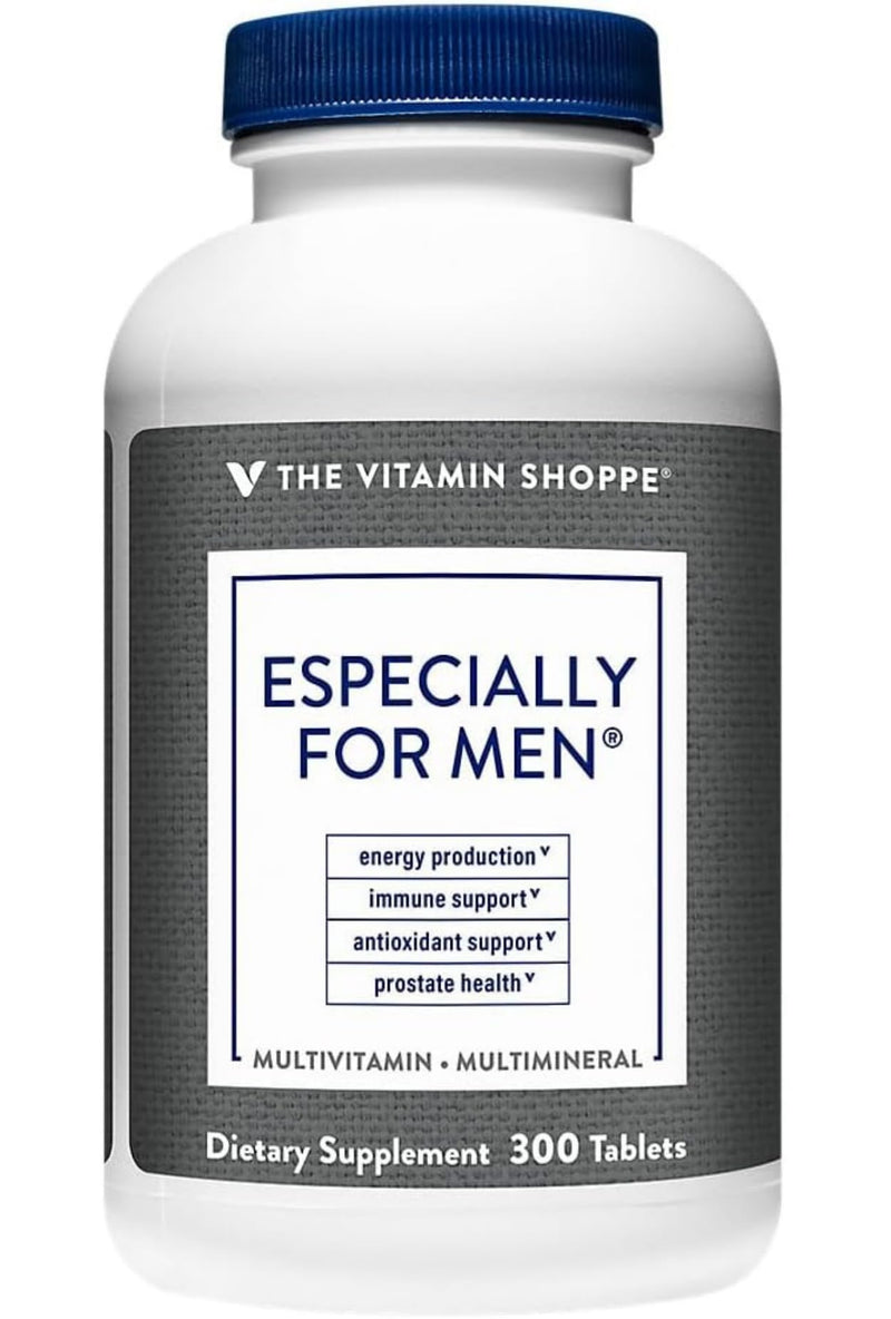 The Vitamin Shoppe Brand Men's Multivitamin, Energy Support, 300 Tablets | Complete Daily Multi With Essential Vitamins & Minerals for Men’s Health, Energy Production & Wellness Support, Gluten Free 300 Count (Pack of 1)