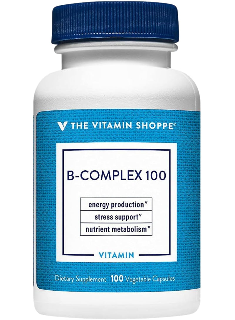 The Vitamin Shoppe B-Complex 100 - Complete B Vitamin Formula | Energy Metabolism & Nervous System | 300 Veggie Caps | High Potency 1 Count (Pack of 1)