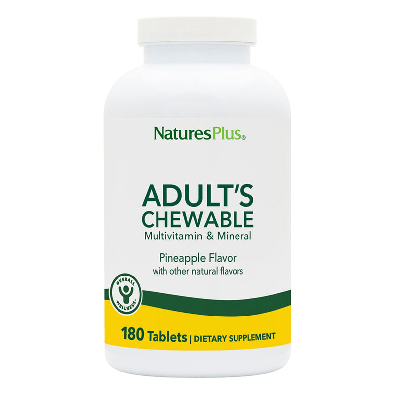 NaturesPlus Adult's Chewable, Pineapple Flavor - 180 Tablets - Multivitamin & Mineral - Vegan, Gluten Free - 180 Servings 180 Count (Pack of 1)