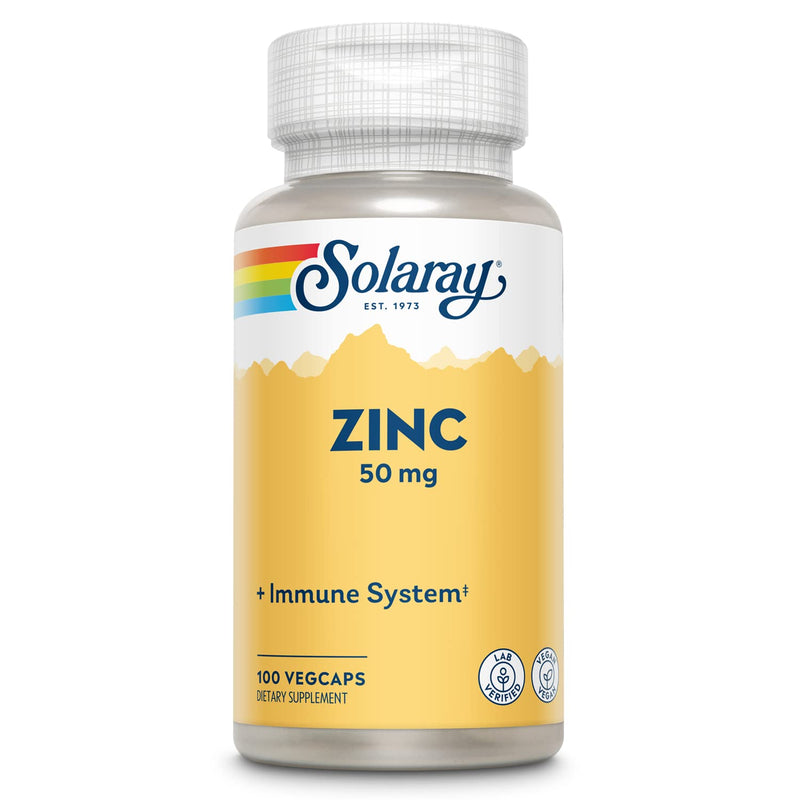 Solaray Zinc 50mg Immune Support Capsules, 100 Count, Vegan, Pumpkin Seed 100 Count (Pack of 1)