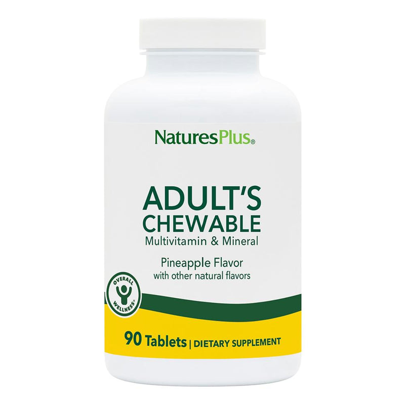 NaturesPlus Adult's Chewable, Pineapple Flavor - 90 Tablets - Multivitamin & Mineral - Vegan, Gluten Free - 90 Servings 90 Count (Pack of 1)
