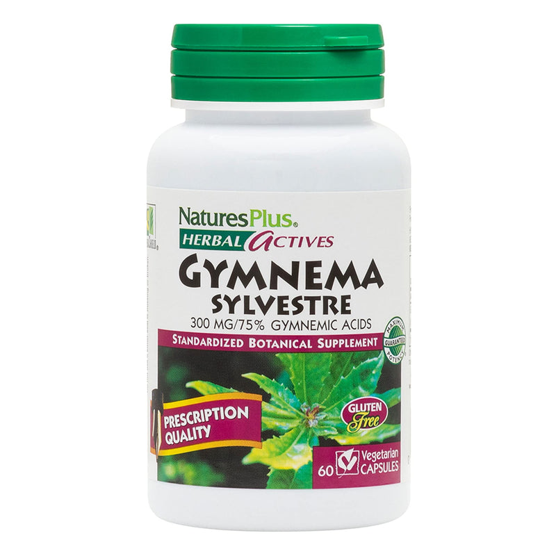Natures Plus Herbal Actives Gymnema Sylvestre - 300 mg - Ayurvedic Botanical Supplement - 60 Vegan Capsules (60 Servings) - BeesActive Australia