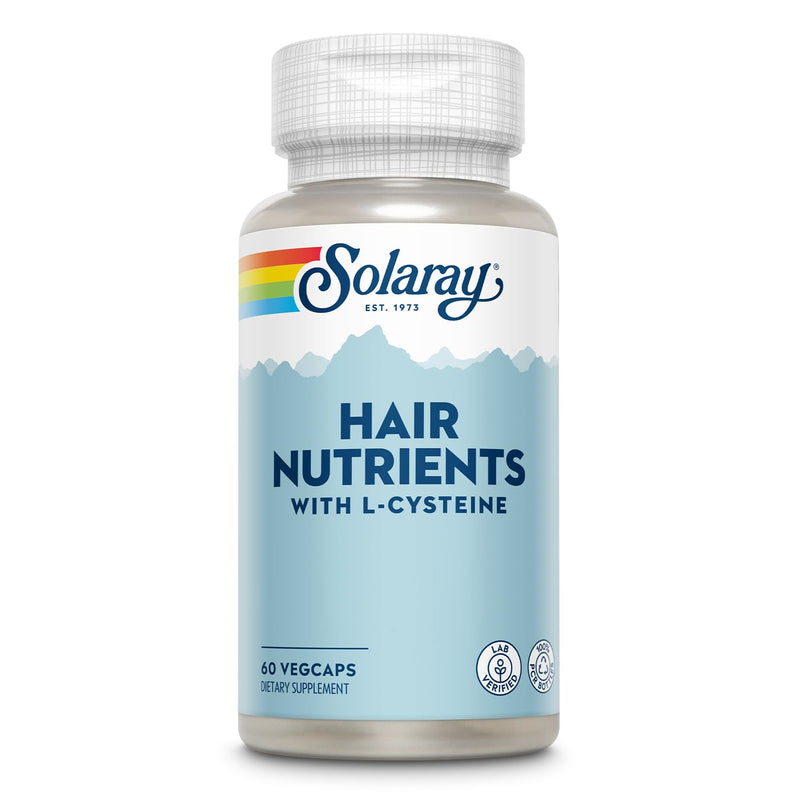 SOLARAY Hair Nutrients with L-Cysteine, 60 VegCaps | Hair, Skin & Nail Support, Biotin, L-Cysteine & B Vitamins, 30 Servings, Lab Verified