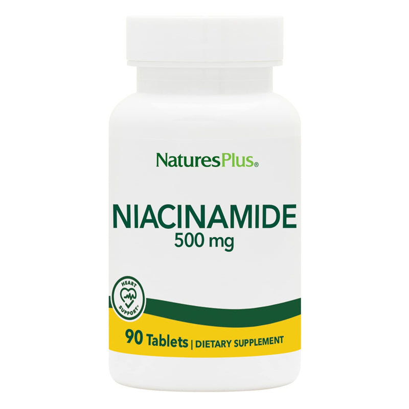 NaturesPlus Niacinamide - 500 mg, 90 Tablets - High Potency Vitamin B3 Supplement - Vegetarian, Gluten Free - 90 Servings 1 Count (Pack of 90)
