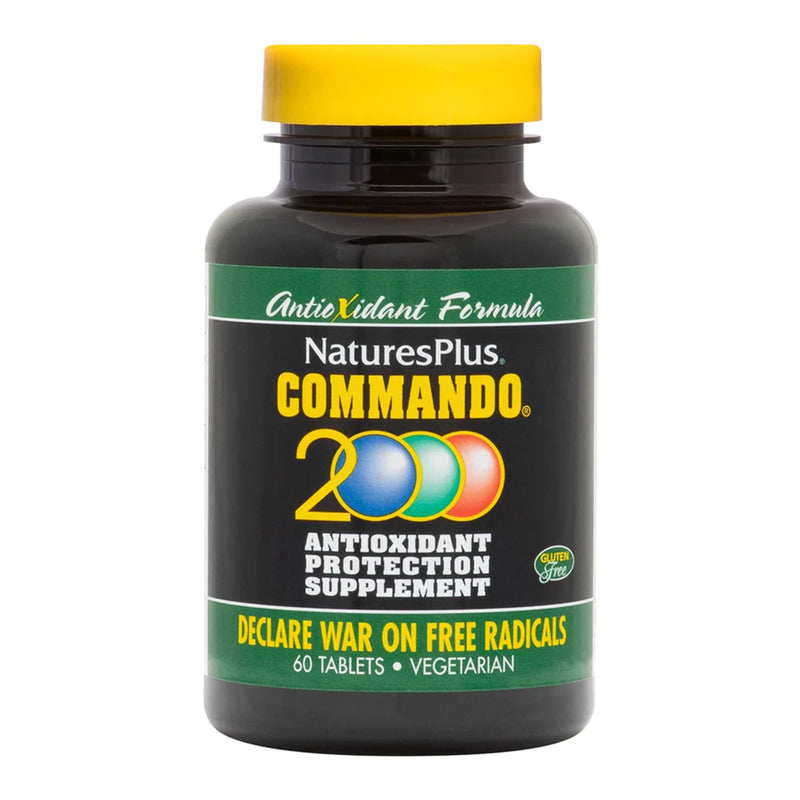 NaturesPlus Commando 2000 - 60 Tablets - Antioxidant Protection - Supports Brain, Circulatory Function & Immune System - Vegetarian, Gluten Free - 30 Servings 60 Vegetarian Tablets