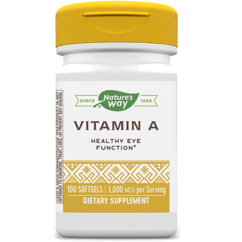 Nature's Way Vitamin A, 3,000 mcg per serving, 100 Softgels - BeesActive Australia