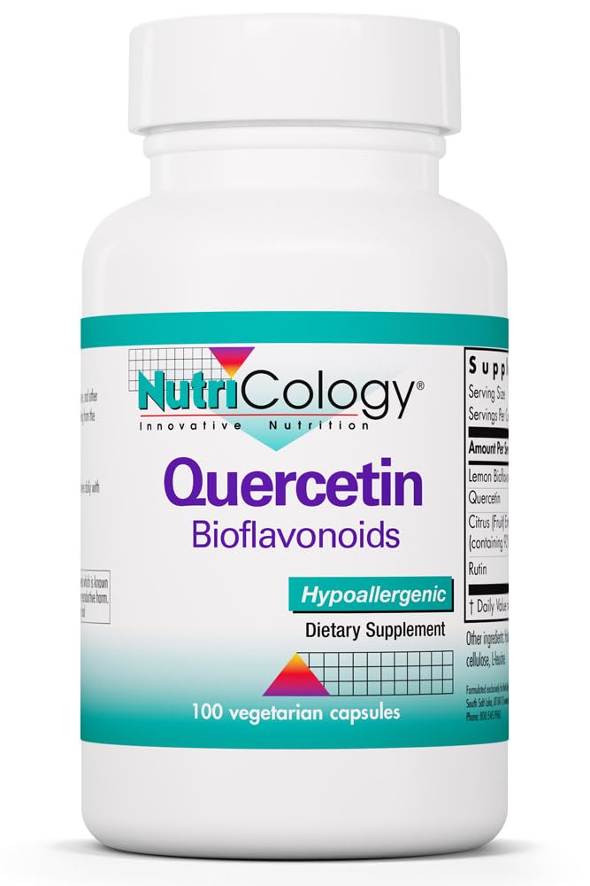 Nutricology Quercetin Bioflavonoids Supplement, 100 Capsules | Quercetin with Lemon Bioflavonoid Complex for Antioxidant and Immune Support, Hypoallergenic, 50 Servings