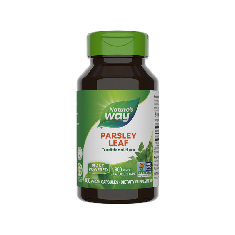 Nature's Way Parsley Leaf, Traditional Herb, 900 mg per 2-Capsule Serving, Non-GMO Project Verified, Vegan, 100 Capsules (Packaging May Vary) 100 Count (Pack of 1)