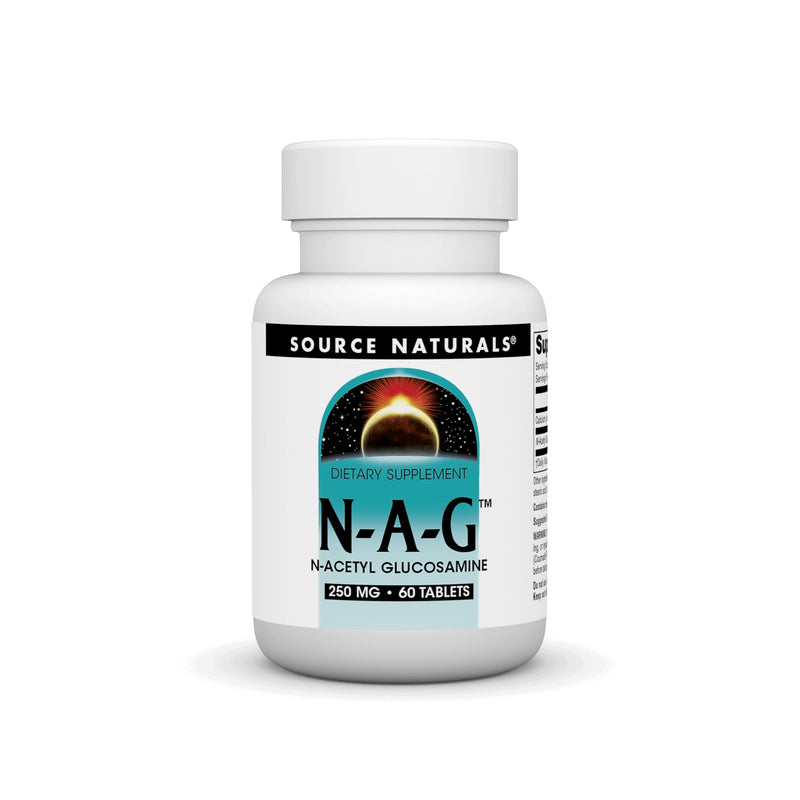 Source Naturals N-A-G, N-Acetyl Glucosamine, 250 mg - 60 Tablets | Support for Tendons, Ligaments, Cartilage, Bone Matrix, Skin, Joint Fluid, & Intestinal Lining* 1 60 Count (Pack of 1)
