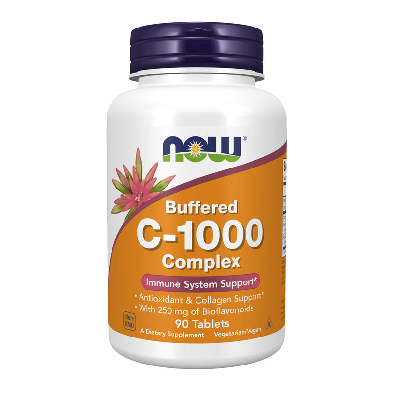 NOW Supplements, Vitamin C-1000 Complex with 250 mg of Bioflavonoids, Buffered, Antioxidant Protection*, 90 Tablets 90 Count (Pack of 1)