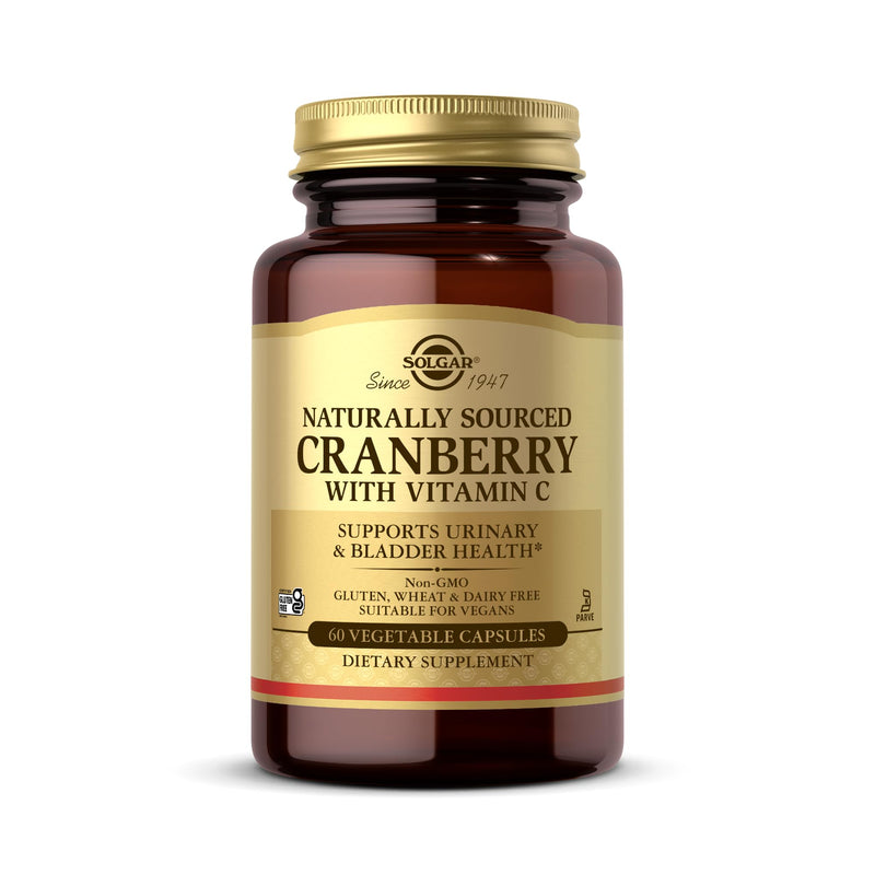 Solgar Cranberry with Vitamin C - 60 Vegetable Capsules - Supports Urinary & Bladder Health - Non-GMO, Vegan, Kosher, Gluten Free - 60 Servings 60 Count (Pack of 1)