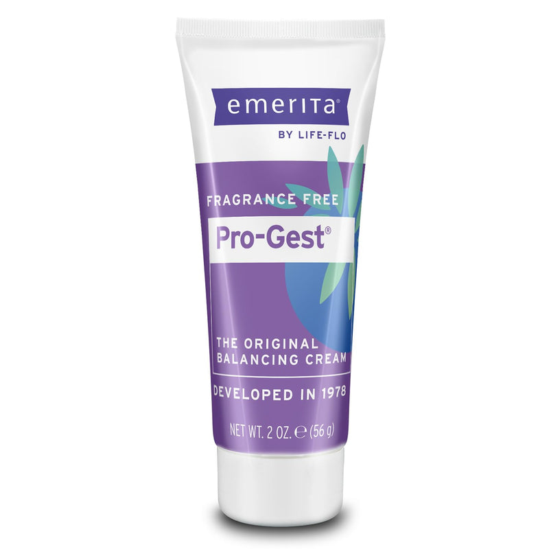 Emerita by Life-flo Pro-Gest Balancing Cream - Progesterone Cream for Women - Original Balancing Cream with USP Progesterone from Wild Yam, Fragrance Free, Made Without Parabens, 60-Day Guarantee, 2oz 2 Oz (Pack of 1)