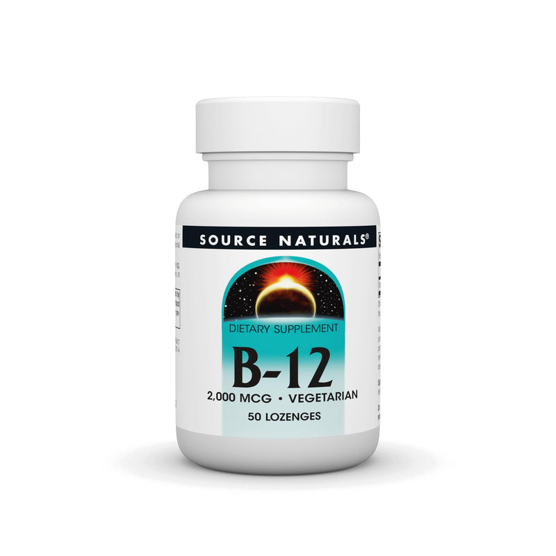 Source Naturals Vitamin B-12, 2000 mcg - 50 Vegetarian Lozenges | Supports Energy Production*