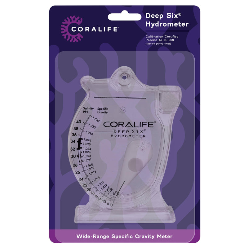 Coralife Aquarium Fish Tank Deep Six Hydrometer For Measuring Water Salinity PPT and Specific Gravity