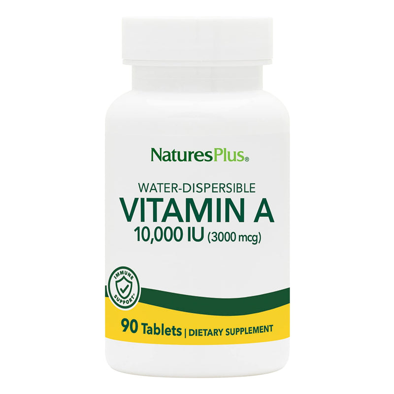 NaturesPlus Vitamin A (Palmitate) - 10,000 iu - Healthy Skin, Eyes, Vision & Immune System - Water Soluble for Maximum Absorption - 90 Vegetarian Tablets (90 Servings) - BeesActive Australia