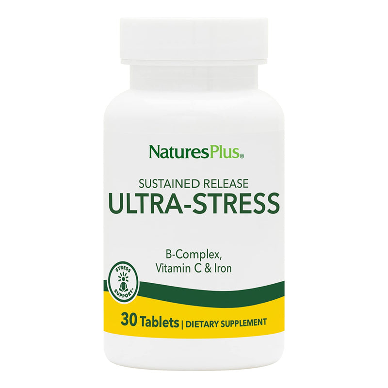 NaturesPlus Ultra-Stress with Iron, Sustained Release - 30 Vegetarian Tablets - Stress Relief Supplement with B-Complex & Vitamin C - Energy Booster, Mood Enhancer - Gluten-Free - 30 Servings 30 Count (Pack of 1)