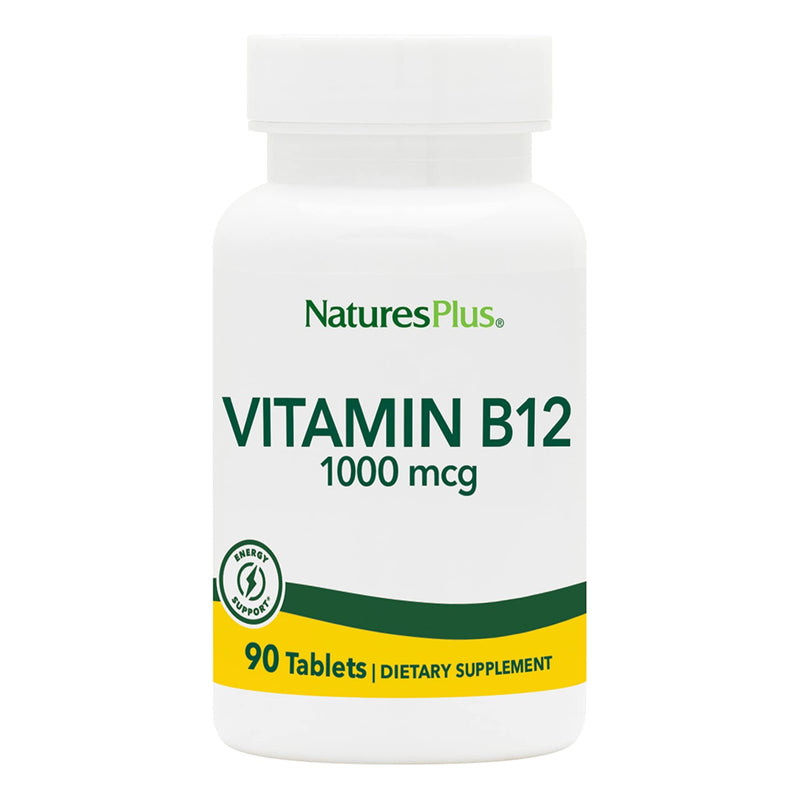 NaturesPlus Vitamin B12 1000 mcg - 90 Tablets - Energy & Immune Health Support - Gluten Free, Vegetarian - 90 Servings 1,000 mcg (Pack of 1)