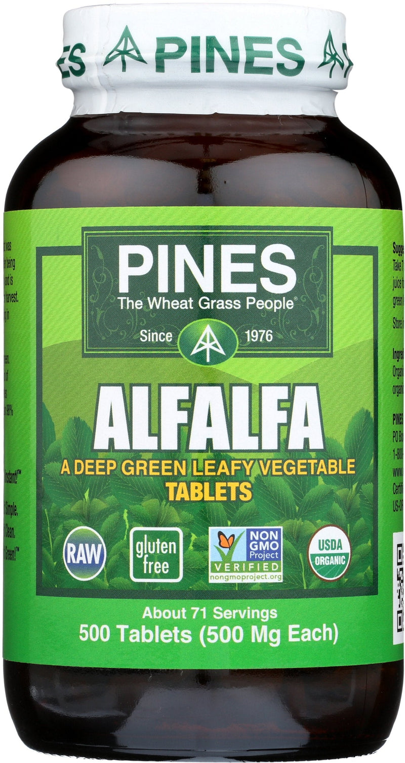 PINES Organic Alfalfa, 500 Count Tablets Alfalfa Tablets 500 Count (Pack of 1) - BeesActive Australia