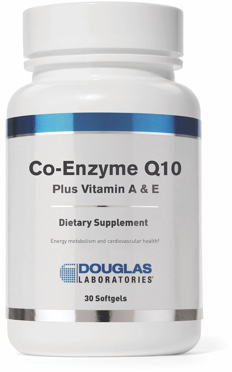 Douglas Laboratories Coenzyme Q10 Plus Vitamin A & E | Supports Energy Production and Proper Functioning of Cells | 30 Softgels | Supports Energy Production and Proper Functioning of Cells*, Cellular Energy, Dietary Supplement, Non-GMO