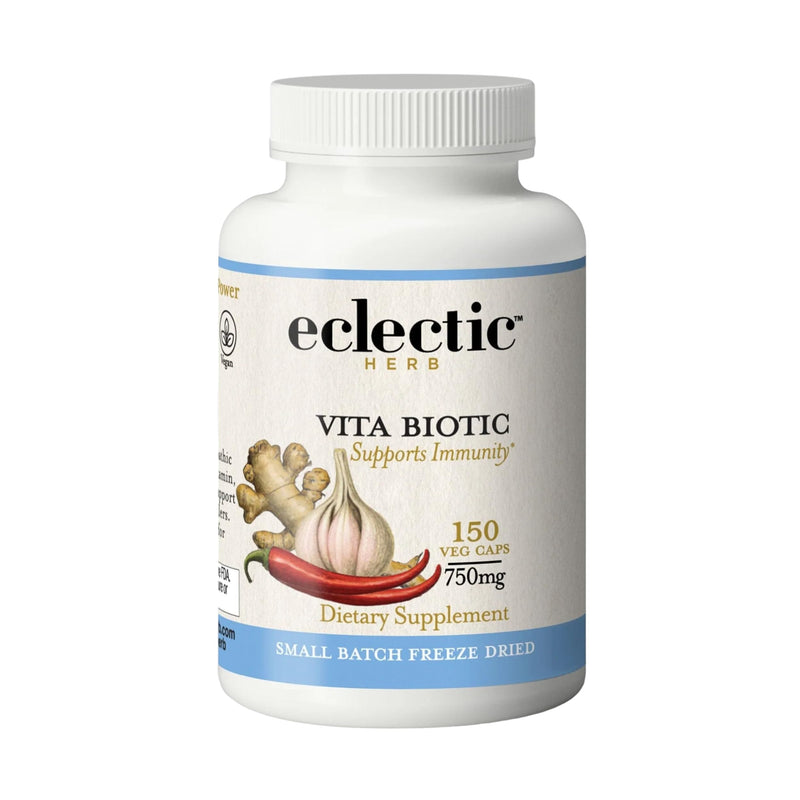 Eclectic Herb - Organic Vitabiotic Capsules | Immune Support Supplement | Natural Herbal Multivitamin Supplements | US-Grown, Non-GMO, Vegan, Whole Herb (150 CT | 750 mg)
