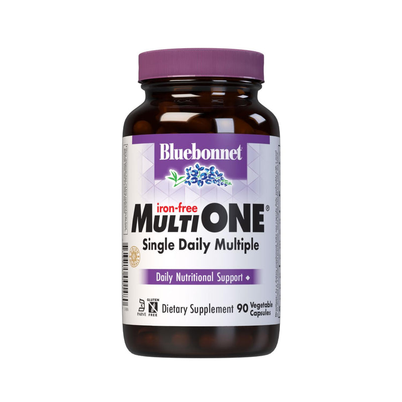 Bluebonnet Nutrition Multi One (Iron Free) Vegetable Capsules, Complete Full Spectrum Multiple, B Vitamins, General Health, Gluten & Milk Free, Kosher, 3 Month Supply, White, 90 Count | Daily Nutritional Support; Vegetarian, Kosher Certified 1
