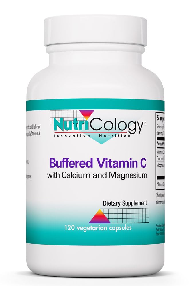 NutriCology Buffered Vitamin C 1000 mg, Immune Support, 120 Count | 1000 mg Buffered Vitamin C in Hypoallergenic Vegetarian Capsules for Immune Support, 60 Servings