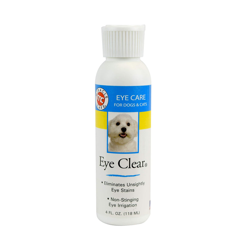 Miracle Care Eye Clear Made in USA Tear Stain Remover for Dogs and Cats Dog Eye Wash Formulated to Cleanse Eyes and Remove Tear Stains, 4 oz. Eye Clear Drops 4 ounces - PawsPlanet Australia