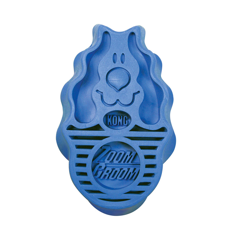 KONG - ZoomGroom - Dog Brush for Grooming and Shampooing - Blue Brush for Large Dogs Standard Packaging