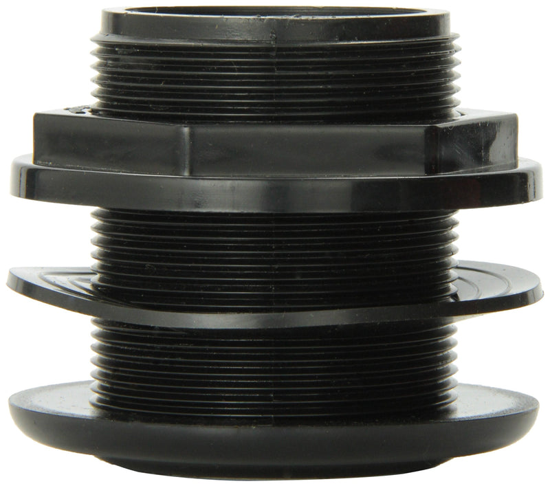 Lifegard Aquatics Standard Threaded Bulkhead Kit for Fish Aquariums – High-Impact Resistant PVC – Includes Bulkhead Fitting, Gasket, Lock Nut – Jet Black – 1-1/2 Inch 1.5" - BeesActive Australia