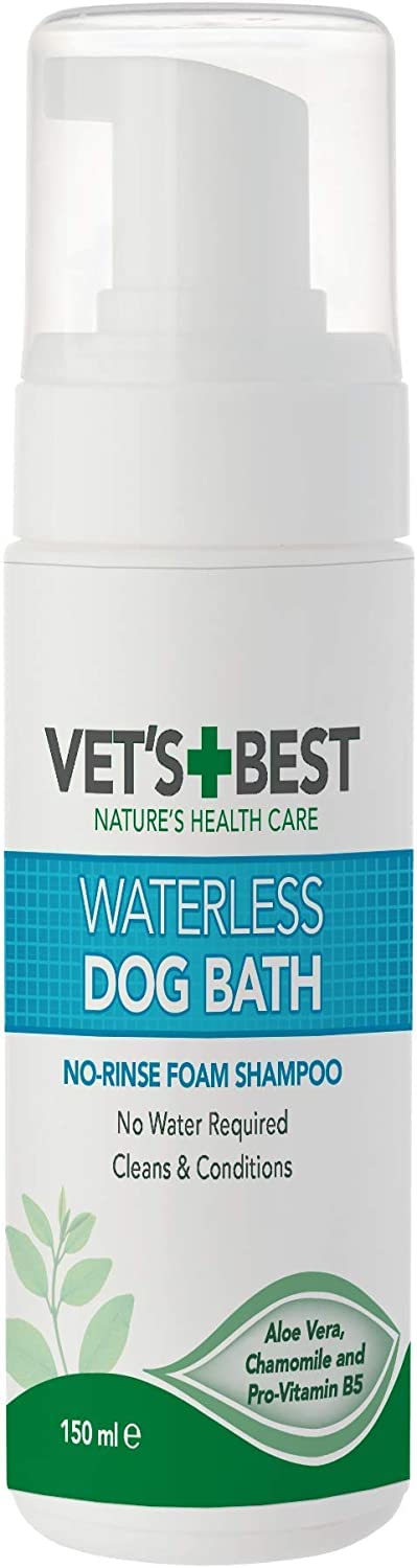 Vet's Best Waterless Dog Bath | No Rinse Dry Shampoo for Dogs | Natural Formula Refreshes Coat and Controls Odor Between Baths | 5 Ounces,White/Tans - PawsPlanet Australia
