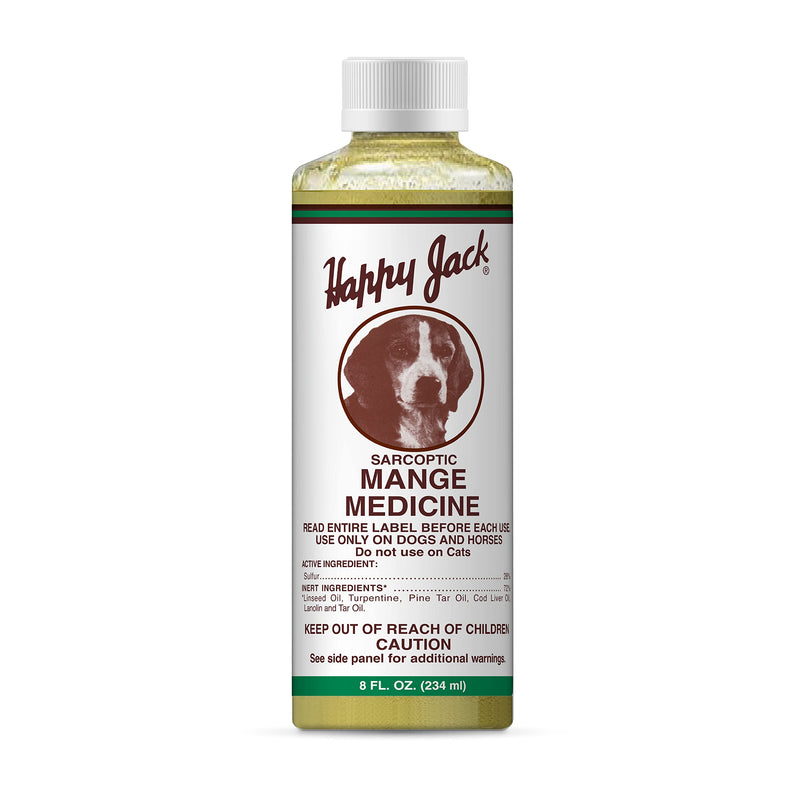 HAPPY JACK Mange Medicine & Treatment for Dogs & Horses - Brings Soothing Itch Relief to Severe Mange, Fungi, Allergies, Eczema & Most Dog Skin Irritation (8 oz) - PawsPlanet Australia