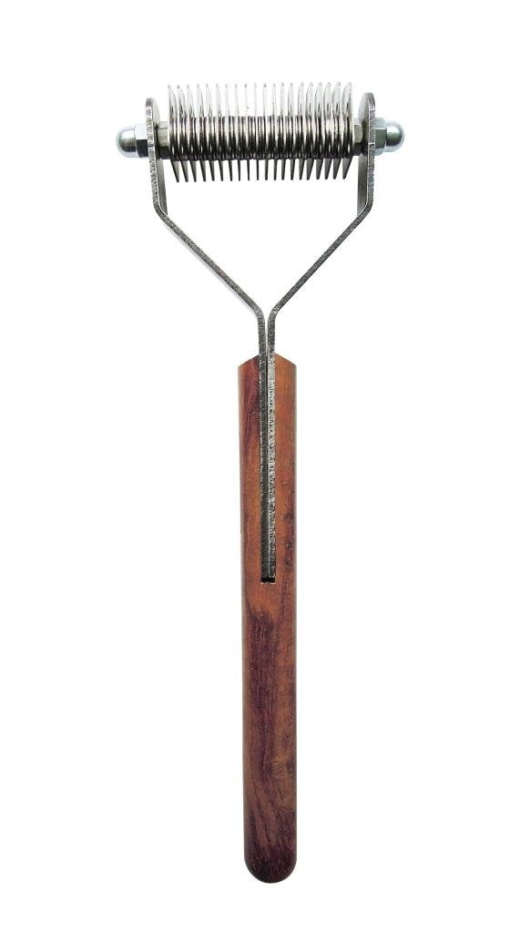 Mars Coat King De-Matting Undercoat Grooming Rake Stripper Tool for Dogs and Cats, Stainless Steel with Wooden Handle for Thick Coats, 20-Blade Stripper for Groomers, Pet Owners Small/Medium Dog - BeesActive Australia