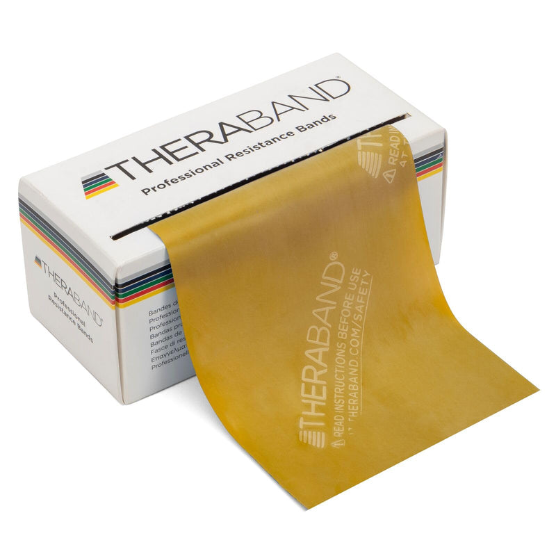 THERABAND Resistance Bands, 6 Yard Roll Professional Latex Elastic Band For Upper Body, Lower Body, & Core Exercise, Physical Therapy, Pilates, At-Home Workouts, & Rehab, Gold, Max, Level 8 Level 7 / Max - Gold