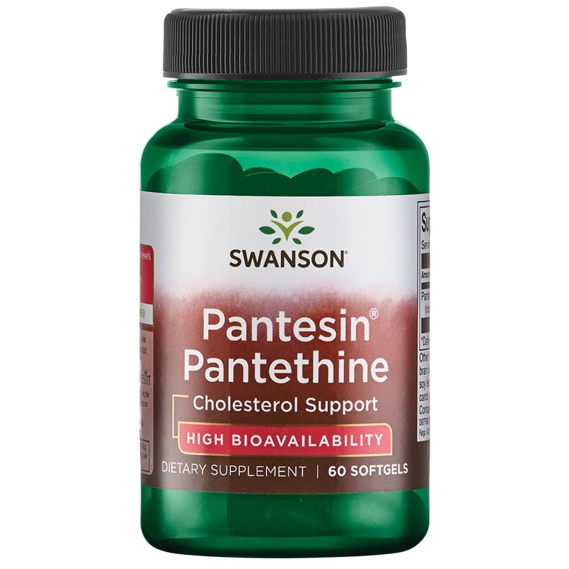 Swanson Pantesin Pantethine 300 mg for Heart Health, 60 Softgels | Helps Maintain Heart-Healthy Lipid Levels, High-Bioavailability Metabolite of Vitamin B-5, Patented Pantesin 60 Count (Pack of 1)