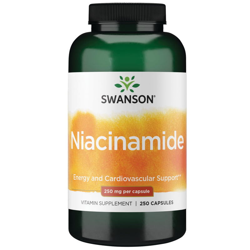 Swanson Niacinamide Vitamin B3 Supplement, 250 mg, 250 Capsules | For Heart-Health-Conscious Adults, Versatile Vitamin B3 Supporting Joint Health, Heart Health, and Carbohydrate Metabolism 250 Count (Pack of 1)