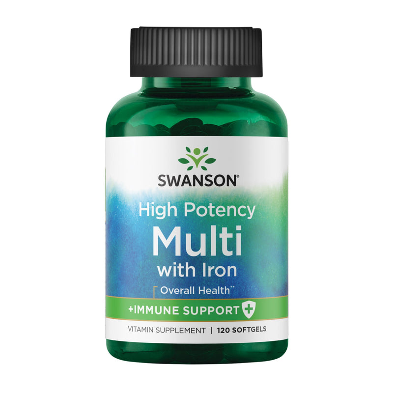 Swanson Multi High Potency Immune Support, 120 Softgels | High Potency Multivitamin with Added Immune Support and a Full Day's Supply of 18 Essential Vitamins and Minerals