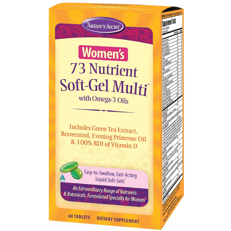 Nature's Secret Women's 73-Nutrient Soft-Gel Multi 60 Liquid Softgels | Women's Daily Wellness | 73-Nutrient Multivitamin | Essential Daily Nutrients | Specially Formulated For Women | 60 Softgels 60 Count (Pack of 1)