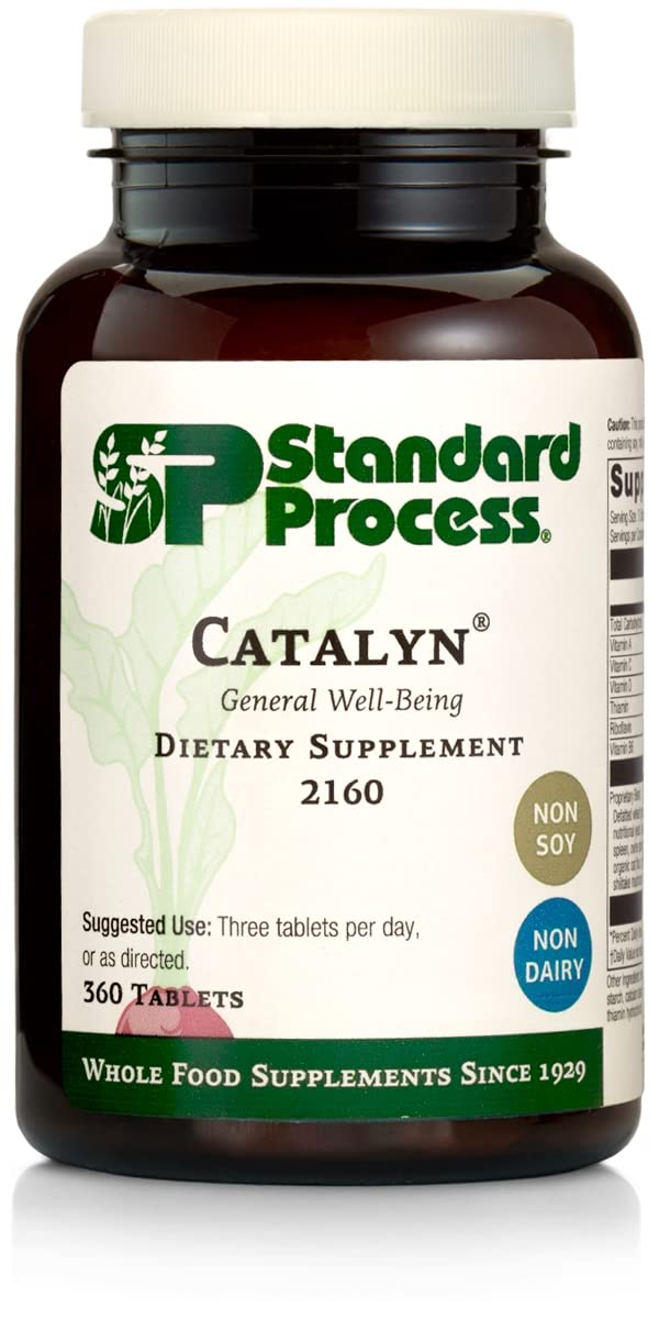 Standard Process Catalyn - Whole Food Foundational Support for General Wellbeing with Vitamin D, Vitamin C, Vitamin A, Thiamine, Riboflavin, Vitamin B6, Magnesium Citrate, and More - 360 Tablets 360 Count (Pack of 1) - BeesActive Australia