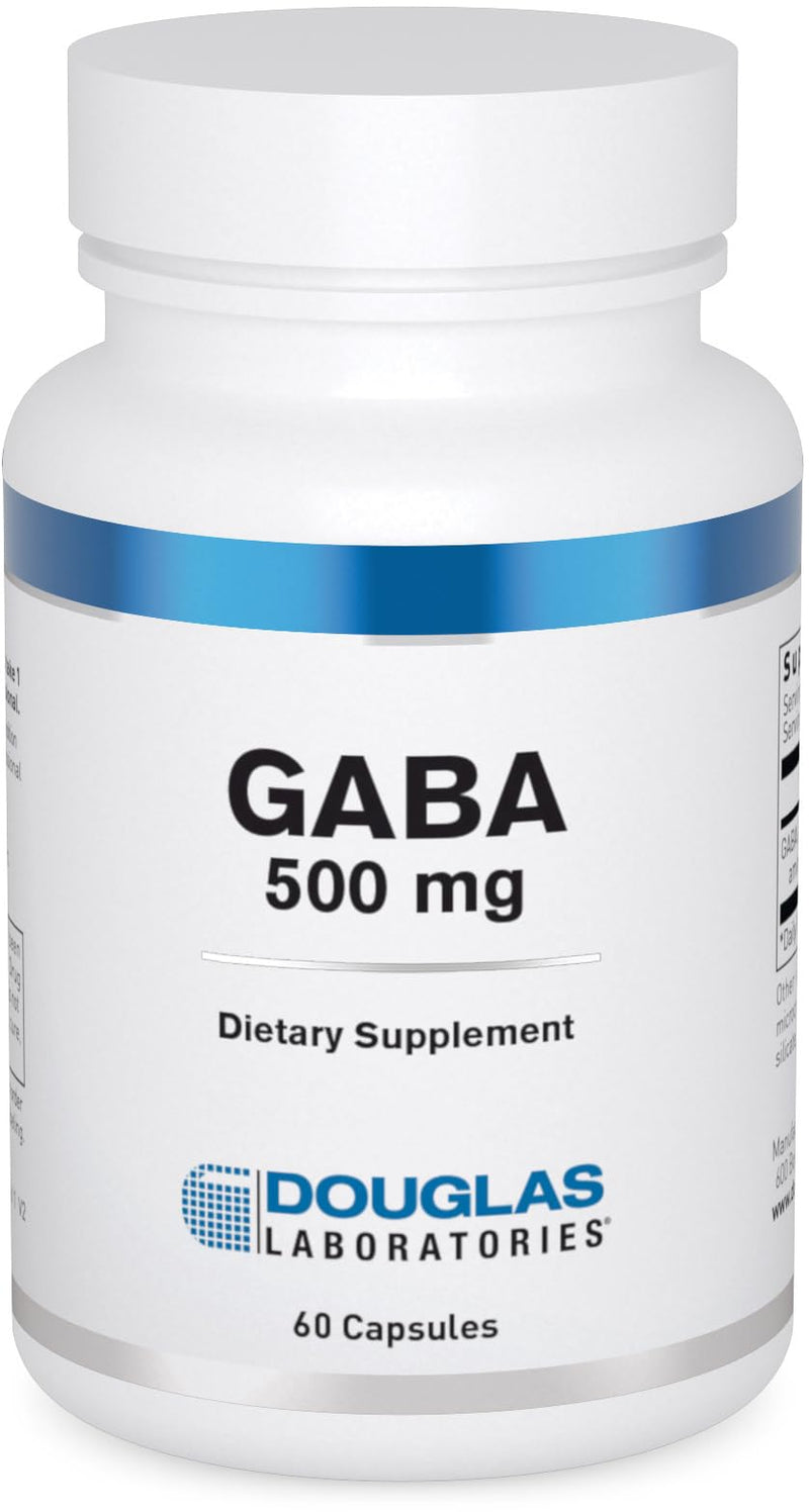 Douglas Laboratories GABA 500 mg. | Amino Acid Support for Brain Neurotransmitters, Sleep Cycles, and Body Temperature | 60 Capsules | Amino Acid Support for Brain Neurotransmitters, Sleep Cycles, and Body Temperature*, Dietary Supplement, Non-GMO
