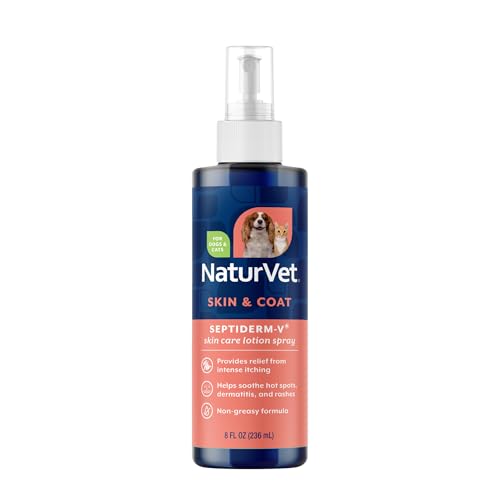NaturVet Green Tree Septiderm-V Skin Care Lotion for Dogs & Cats – Pet Health Supplement for Dermatitis, Dog Skin Allergies, Itching, Hot Spots, Cat Rashes – Pet Lotion, Grooming Aid – 8 Oz. 8 Fl Oz (Pack of 1)