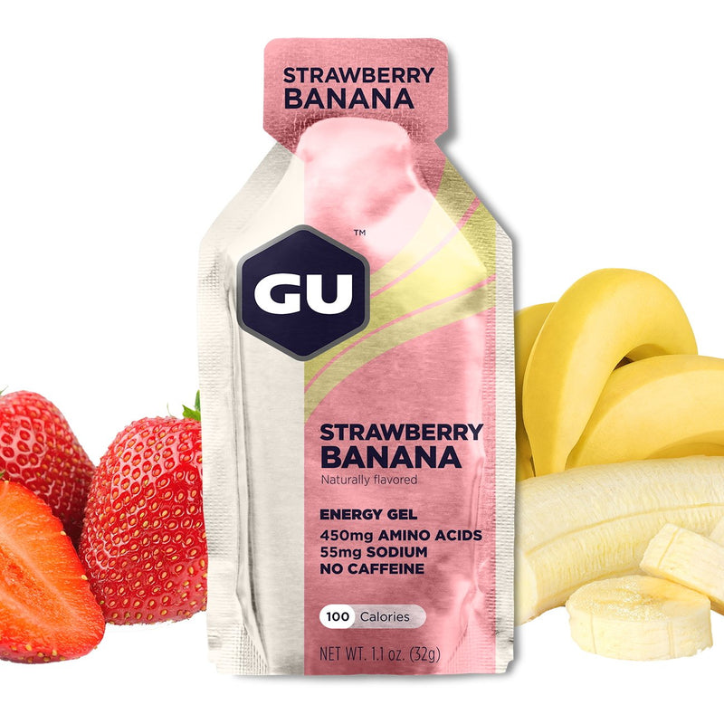 GU Energy Original Sports Nutrition Energy Gel, 8-Count, Strawberry Banana - BeesActive Australia