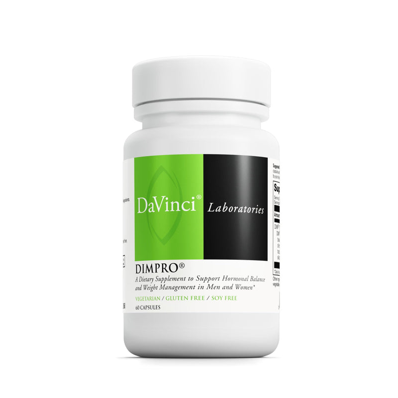 DAVINCI Labs DimPro - Dietary Supplement to Support Hormonal Balance in Men & Women & Healthy Weight Management* - with Vitamin E and More - Vegetarian - Soy-Free - Gluten-Free - 60 Capsules 60 Count (Pack of 1)