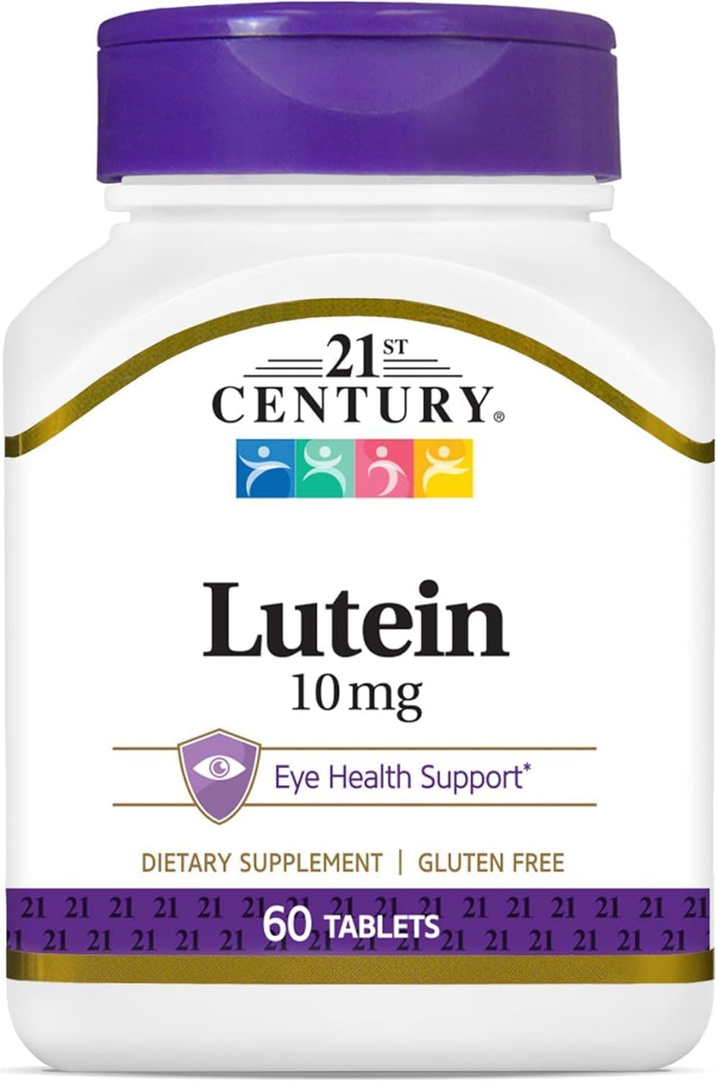 21st Century Lutein 10mg Tablets, Eye Health Support, 60 Count | Lutein 10 mg, A High-Potency Eye-Health Phytonutrient, Vision & Antioxidant Support, For Adults, Gluten Free 60 Count (Pack of 1)