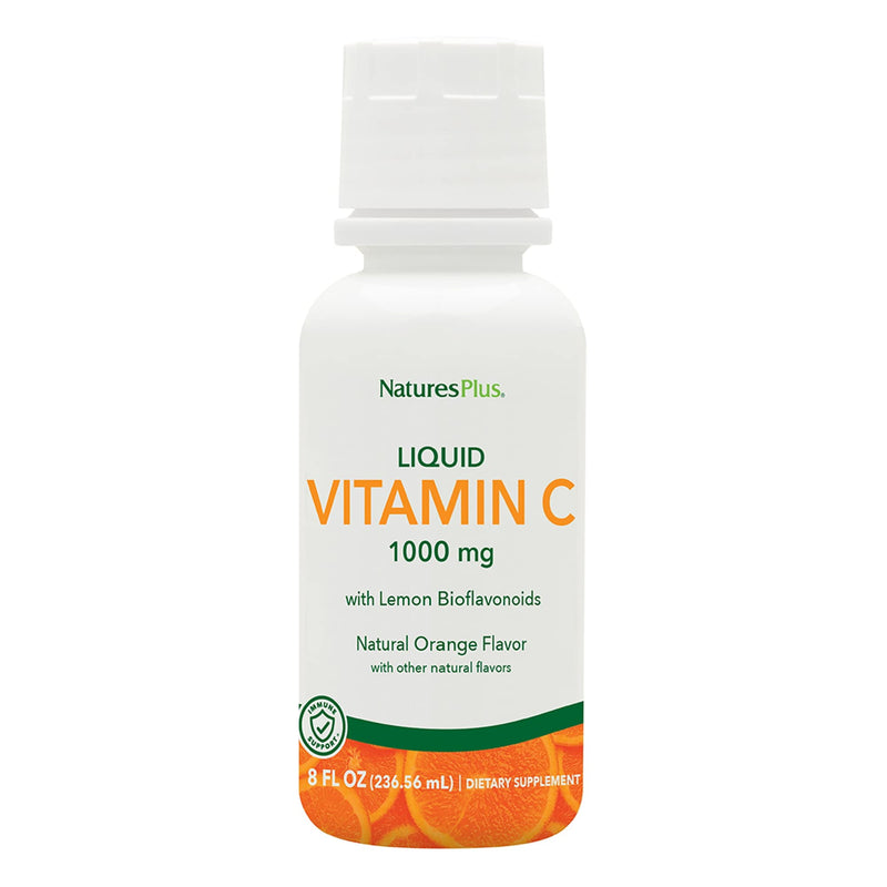 NaturesPlus Liquid Vitamin C - 1000 mg, 8 fl oz - with Lemon Bioflavonoids - Vegetarian, Gluten Free - 8 Servings 8 Ounce