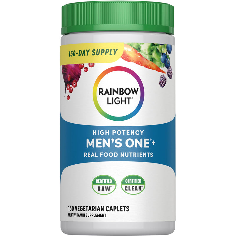 Rainbow Light Mens One High Potency Daily Multivitamin, Vegetarian, 150 ct., Package May Vary Men's One 150 Count (Pack of 1)