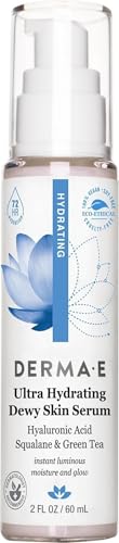 DERMA E Ultra Hydrating Dewy Skin Serum For Face, 2 Fl Oz Facial Treatment 2 Ounce (Pack of 1)